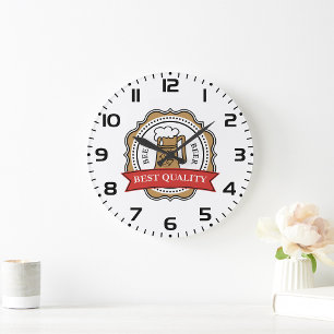 Beer Best Quality Craft Brew Badger Large Clock