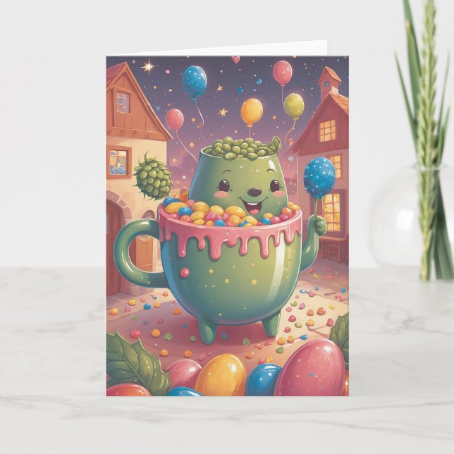 Beer Birthday Bash Celebration Card (Front)
