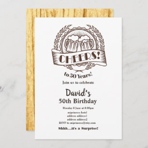 beer, birthday invitation, Cheers to! Invitation