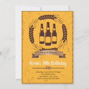 Beer Birthday party invitation