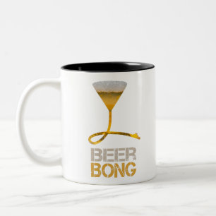 Beer bong for spring break and bachelorette party Two-Tone coffee mug