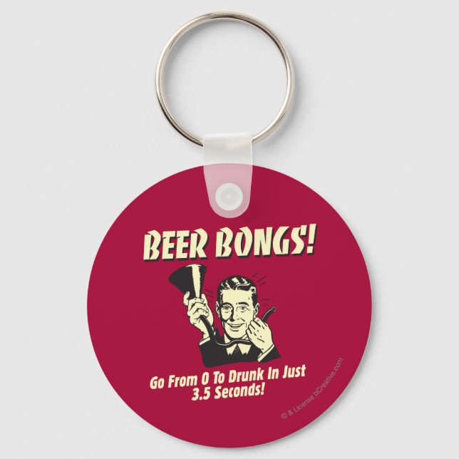 Beer Bongs: Go From 0 To Drunk In 3.5 Key Ring (Front)