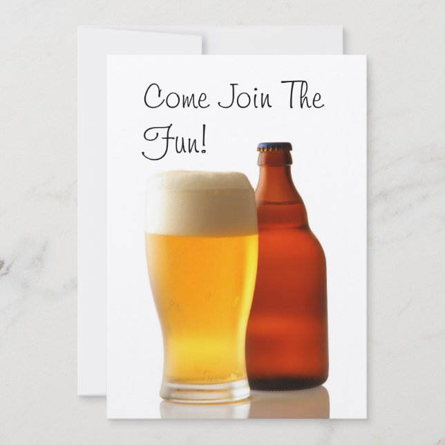 Beer Bottle Bachelor Party Invitation (Front)