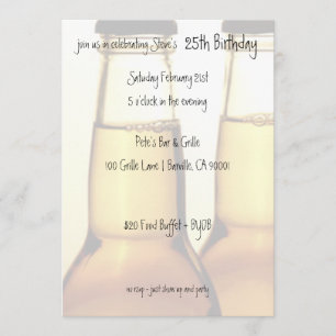 Beer Bottle Birthday Party Invitations