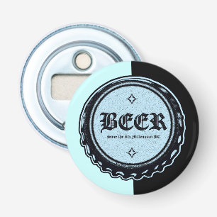 BEER - Bottle Cap Lite Blue and Black Bottle Opener