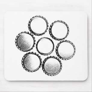 Beer Bottle Caps Flower Mouse Mat