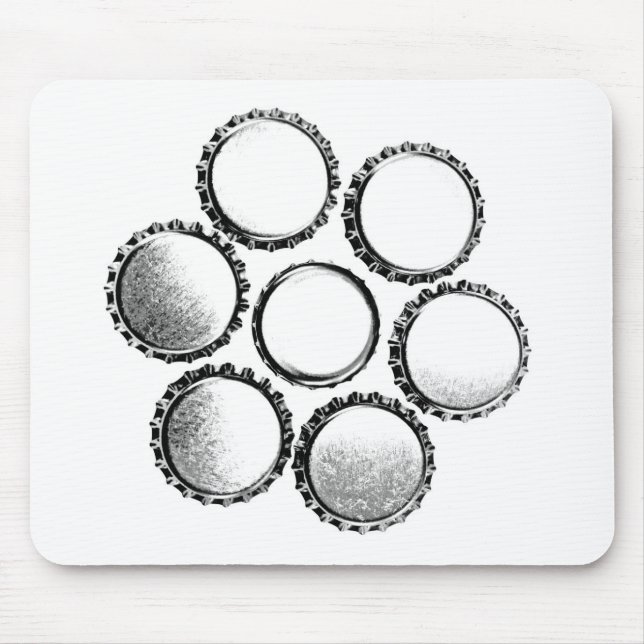 Beer Bottle Caps Flower Mouse Mat (Front)