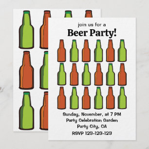 Beer Bottle Drink Beer Party Invitation