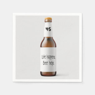 beer bottle for 45th birthday party napkin