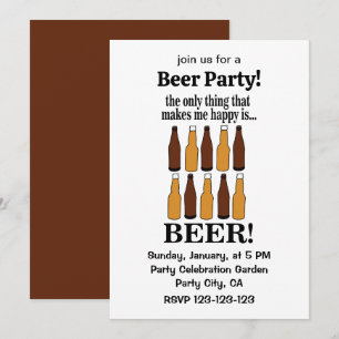 Beer Bottle Funny Beer Invitation