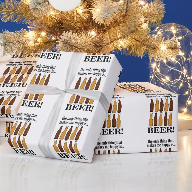 Beer Bottle Funny Beer Wrapping Paper (Holidays)