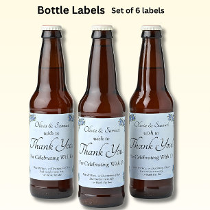 Beer Bottle Labels - Blue Peony Wedding