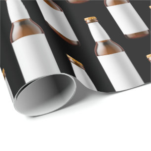 beer bottle on black wrapping paper