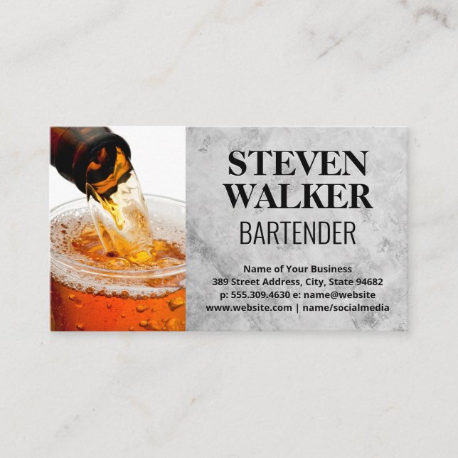 Beer Bottle Pour  Appointment Card (Front)