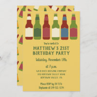 Beer Bottles Graphic Personalised Birthday Party