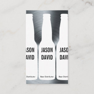 Beer Bottles   Metallic Background Business Card
