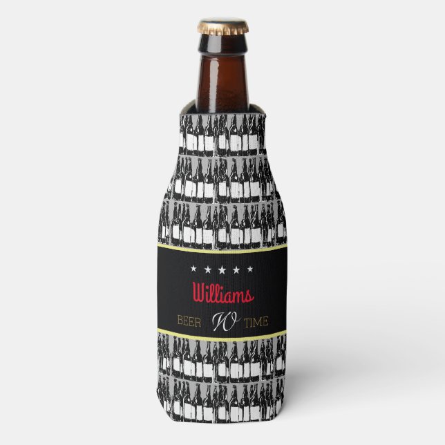 beer-bottles with black label bottle cooler (Bottle Front)