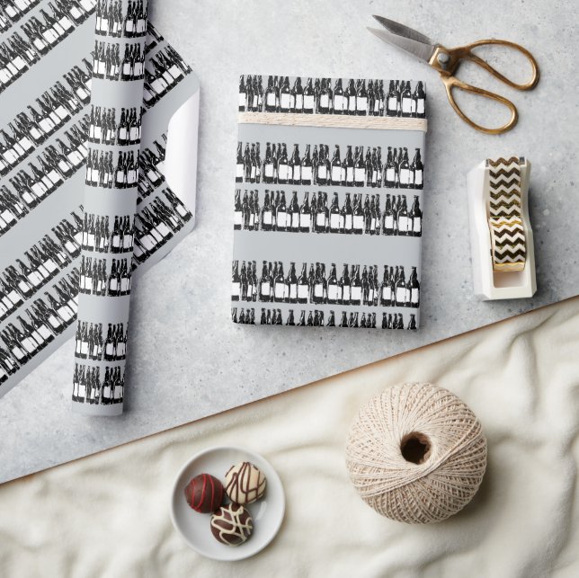 Beer Bottles Wrapping Paper (Crafts)