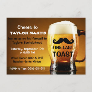 Beer Boys Night Out Bachelor's Party Invitation