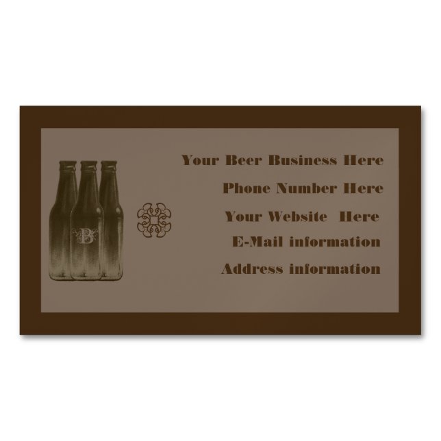 Beer Brew Business Card Magnet 1 (Front)