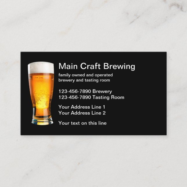 Beer Brewery And Tasting Room Business Card (Front)