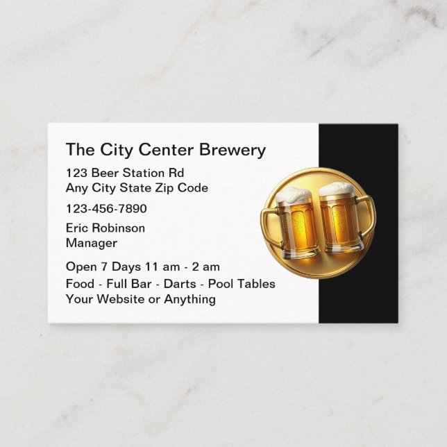 Beer Brewery Beer Mugs Business Cards (Front)