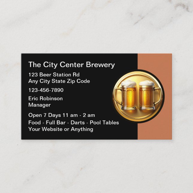 Beer Brewery Beer Mugs Business Cards (Front)
