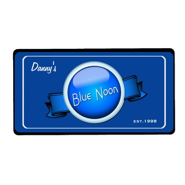 Beer Brewery Parody Label Blue Noon Custom (Front)