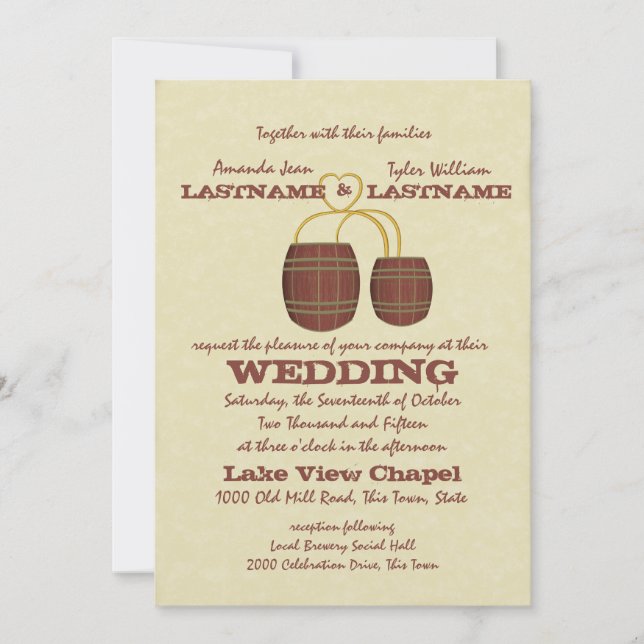 Beer Brewery Wedding Invitation (Front)
