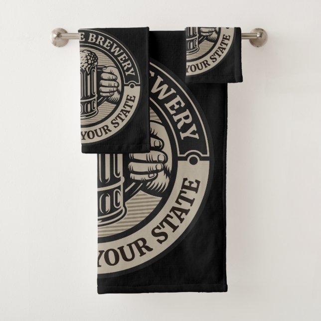 Beer Brewing Personalised NAME Brewery Big Mug  Bath Towel Set (Insitu)