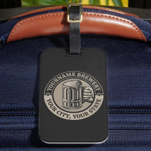 Beer Brewing Personalised NAME Brewery Big Mug Luggage Tag