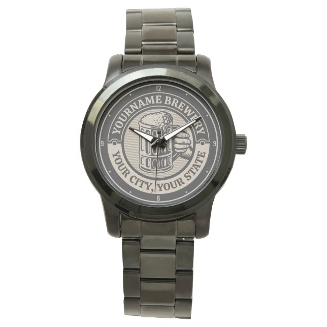 Beer Brewing Personalised NAME Brewery Big Mug  Watch (Front)