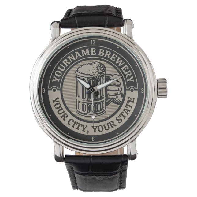 Beer Brewing Personalised NAME Brewery Big Mug  Watch (Front)