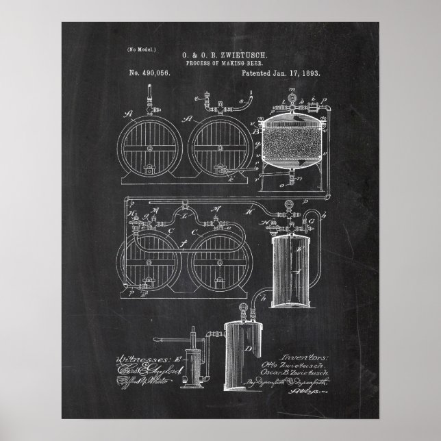 Beer Brewing System Patent Poster (Front)