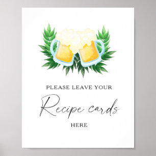 Beer Bridal shower Your recipe card here Poster