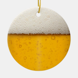 Beer Bubbles Close-Up Ceramic Tree Decoration