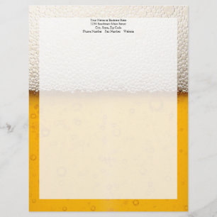 Beer Bubbles Close-Up Customised Letterhead