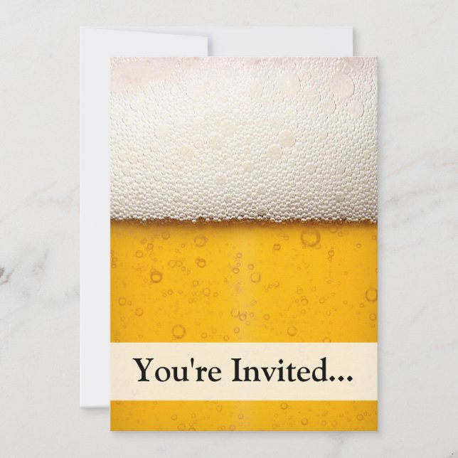 Beer Bubbles Close-Up Invitation (Front)