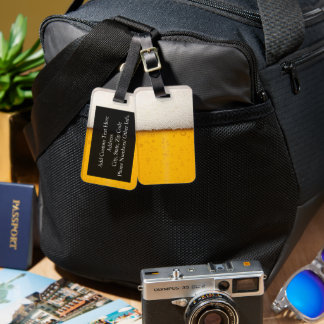 Beer Bubbles Close-Up Luggage Tag