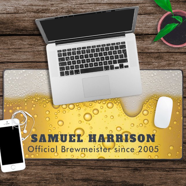 Beer bubbles texture with name desk mat (Creator Uploaded)