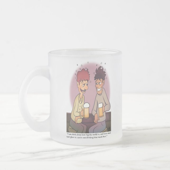 Beer Buddies Frosted Glass Coffee Mug (Left)