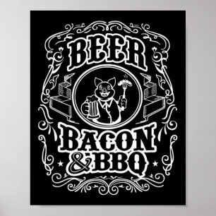 Beer Bycon And Bbq  Poster