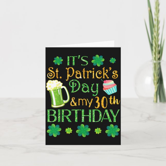 Beer Cake &amp; Shamrocks It's St Patrick Day &amp Card (Front)