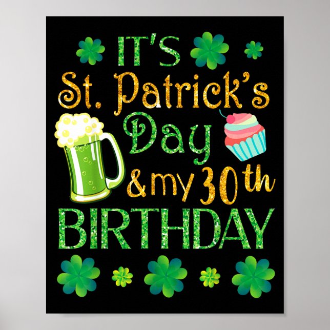 Beer Cake &amp; Shamrocks It's St Patrick Day &amp Poster (Front)