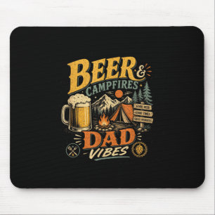 Beer camping dad retro 70s vintage father's day mouse mat