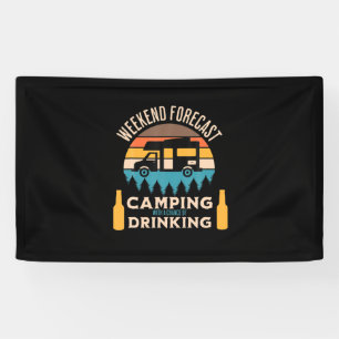 Beer Camping With Beer Birthday Banner