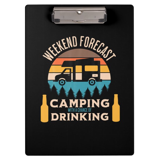 Beer Camping With Beer Birthday Clipboard (Front)