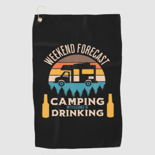 Beer Camping With Beer Birthday Golf Towel