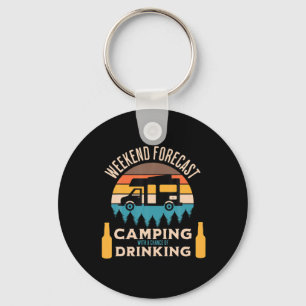 Beer Camping With Beer Birthday Key Ring