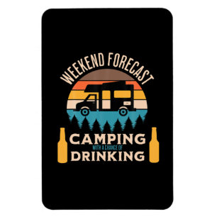 Beer Camping With Beer Birthday Magnet
